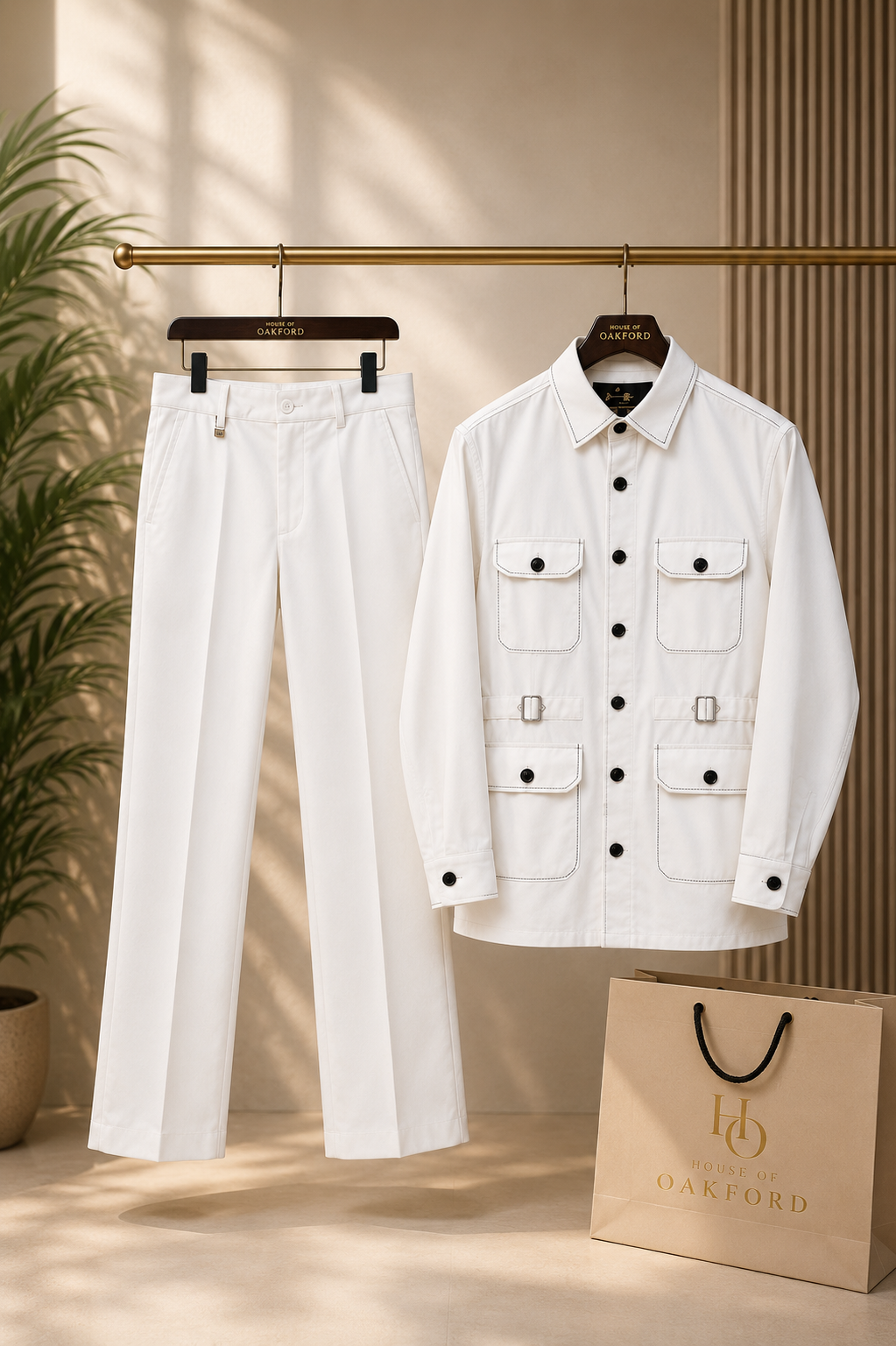 House of Oak Ford Jodhpuri Hunter Co-Ord Set – Ivory White