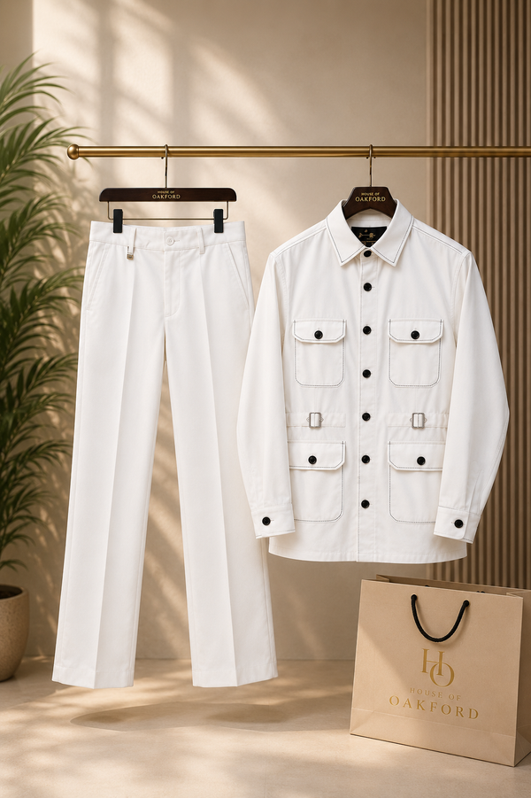 House of Oak Ford Jodhpuri Hunter Co-Ord Set – Ivory White