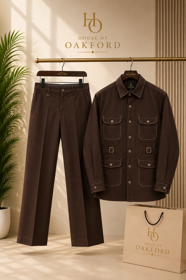 House of Oak Ford Jodhpuri Hunter Co-Ord Set – Chocolate Brown