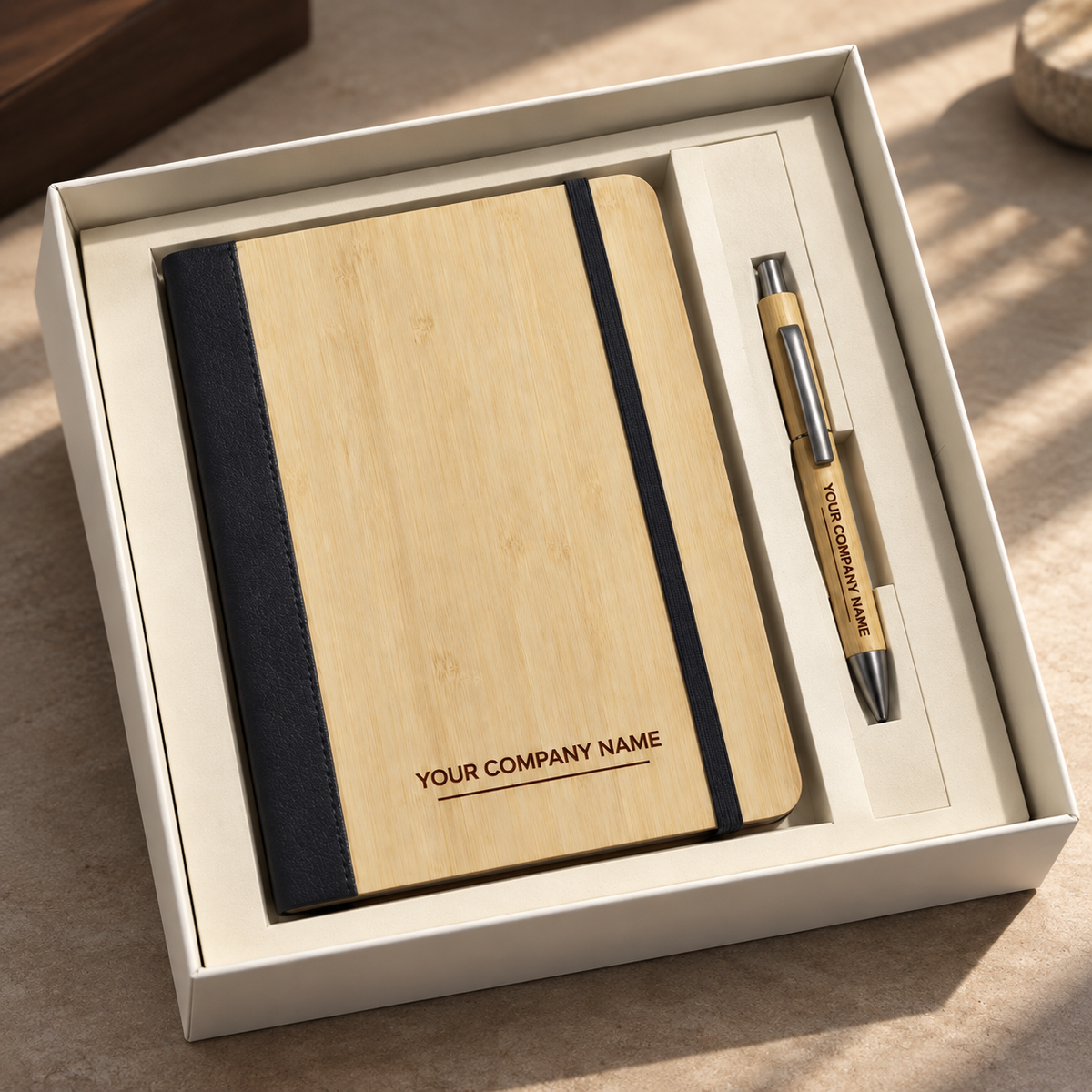 Toyota Bamboo Executive Gift Set – Premium 2-Piece Notebook & Pen Collection