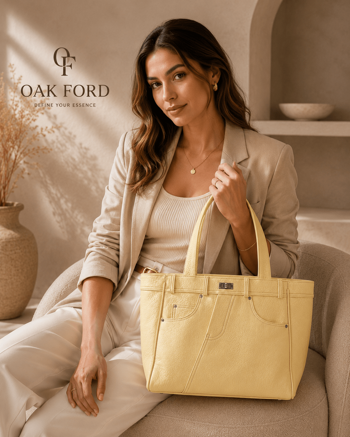 OAK FORD Crock Front Signature Handbag - OAK FORD